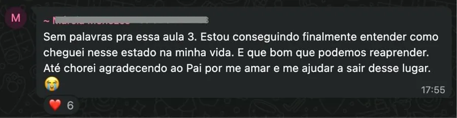 Depoimento de aluna do Método PAM